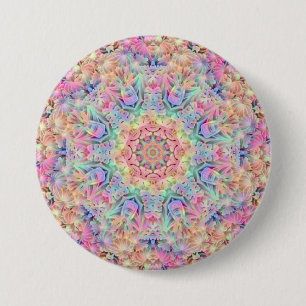 Badge Rond 7,6 Cm Kaléidoscope vintage hippie de fractale de