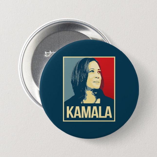 BADGE ROND 7,6 CM KAMALA (Devant & derrière)