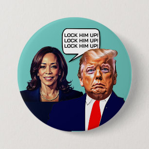 Badge Rond 7,6 Cm Kamala Harris Dit Que Trump Serrure