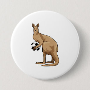 Badge Rond 7,6 Cm Kangourou au Soccer Sports