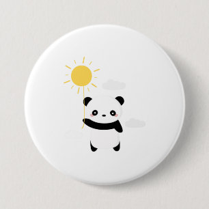 Badge Rond 7,6 Cm Kawaii et le joli soleil de panda