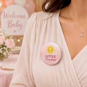 Badge Rond 7,6 Cm Kawaii Rouge Pastel Petit Soleil