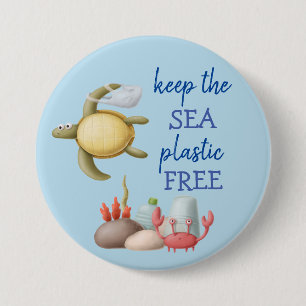 Badge Rond 7,6 Cm Keep the Sea Plastic Free