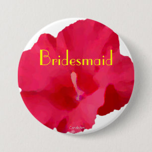 Badge Rond 7,6 Cm Ketmie rouge peinte