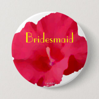 Badge Rond 7,6 Cm Ketmie rouge peinte