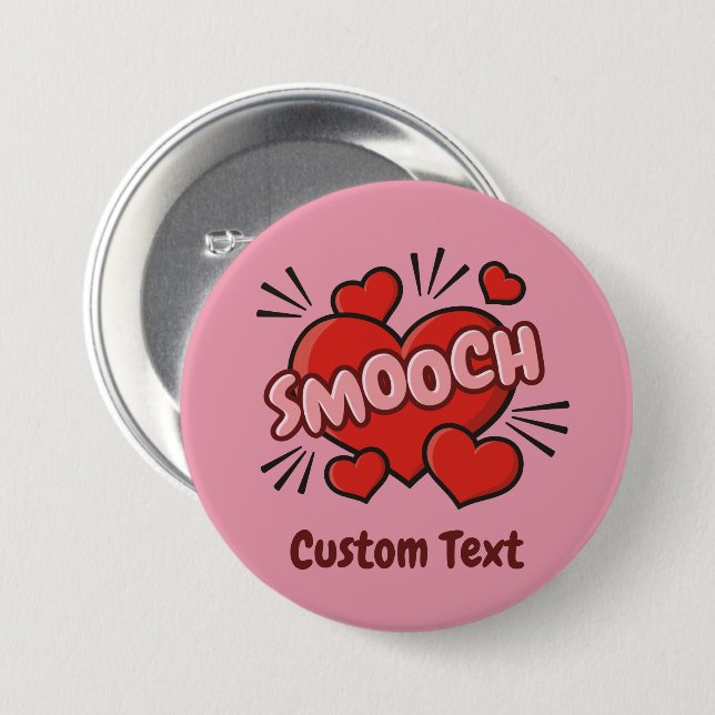 Badge Rond 7,6 Cm Kissing Comic Sound Effect (Devant & derrière)