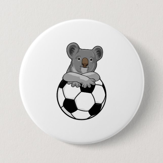 Badge Rond 7,6 Cm Koala au Soccer Sports (Devant)