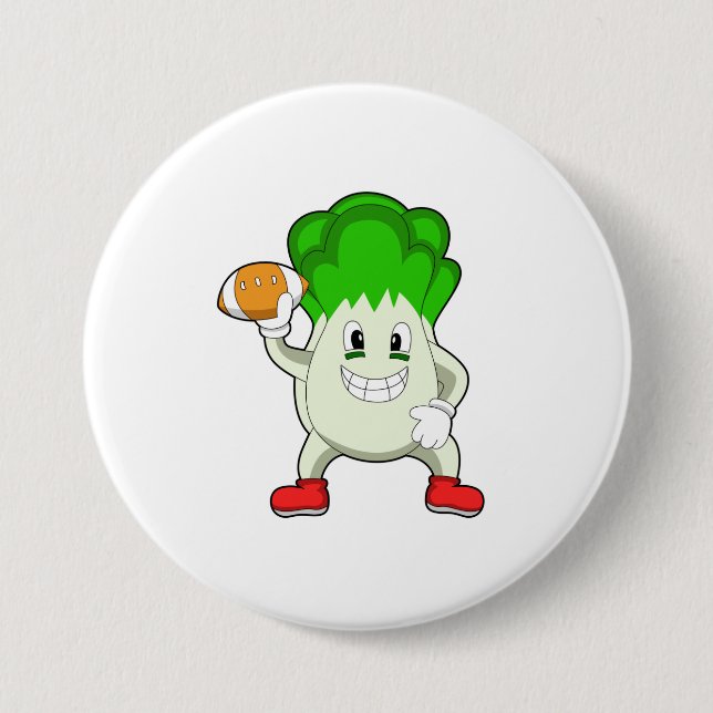 Badge Rond 7,6 Cm La laitue au football (Devant)