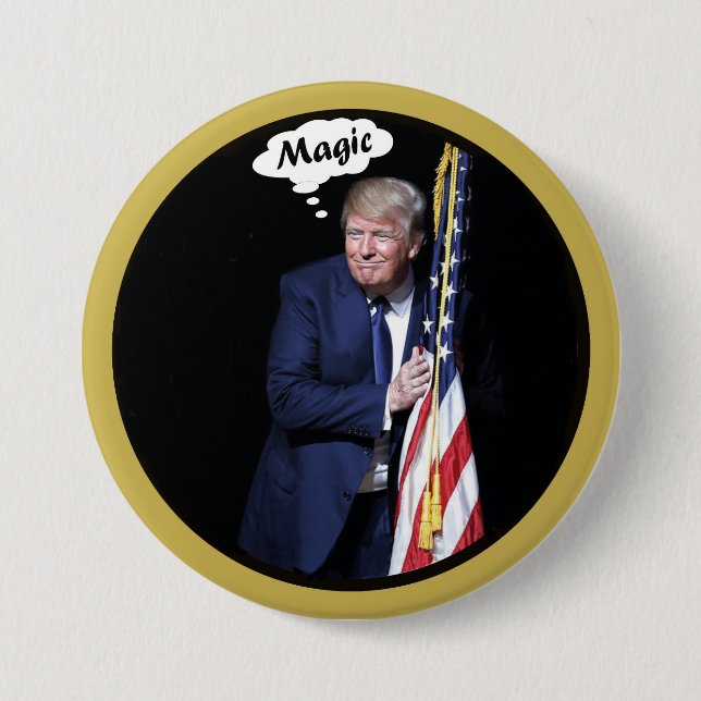 Badge Rond 7,6 Cm La magie de Trump (Devant)