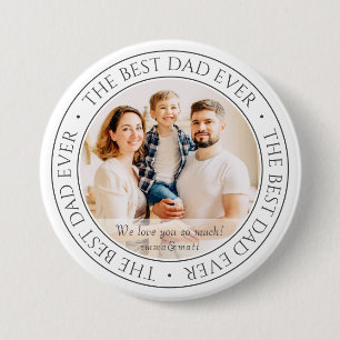 Badge Rond 7,6 Cm La meilleure photo classique de papa