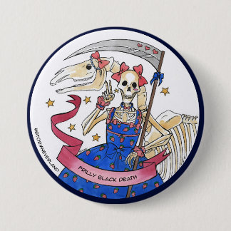 Badge Rond 7,6 Cm La mort noire froncée