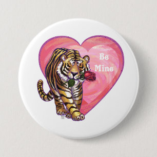 Badge Rond 7,6 Cm La Saint-Valentin du tigre