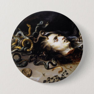 Badge Rond 7,6 Cm La tête de la méduse