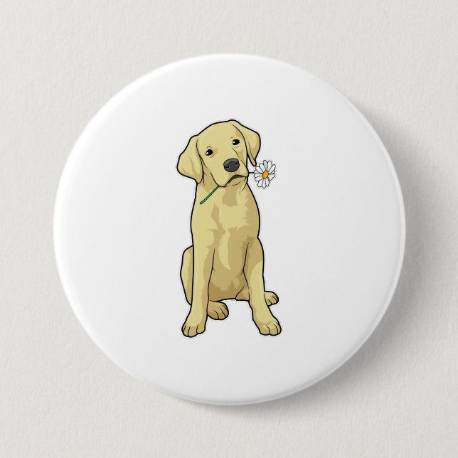 Badge Rond 7,6 Cm Labrador Daisy (Devant)
