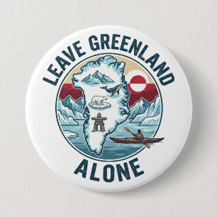 Badge Rond 7,6 Cm Laissez le Groenland en paix