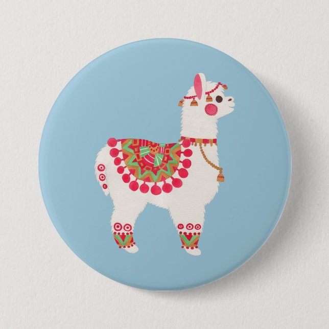 Badge Rond 7,6 Cm L'alpaga (Devant)