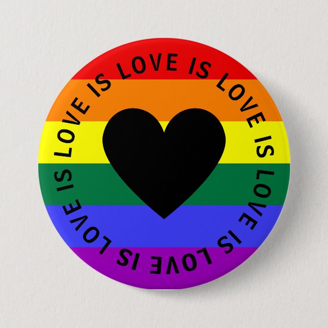 BADGE ROND 7,6 CM L'AMOUR EST L'AMOUR (Devant)