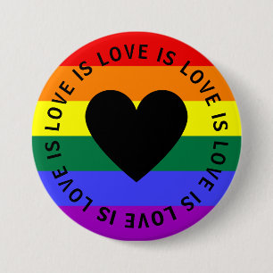 BADGE ROND 7,6 CM L'AMOUR EST L'AMOUR