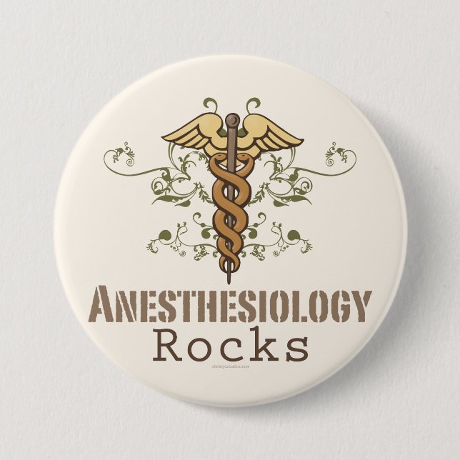 Badge Rond 7,6 Cm L'anesthésiologie bascule le bouton (Devant)