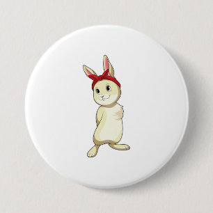 Badge Rond 7,6 Cm Lapin avec Bandana