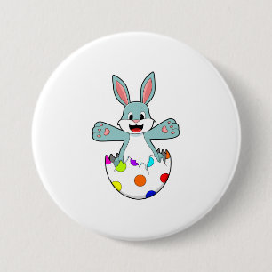 Badge Rond 7,6 Cm Lapin avec oeuf