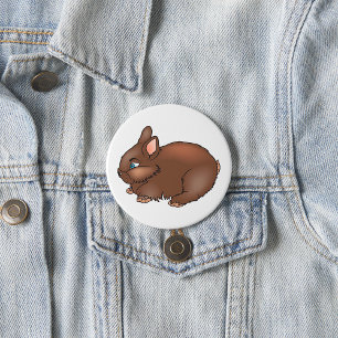Badge Rond 7,6 Cm Lapin Brun Mignon et Doux Animal Adorable
