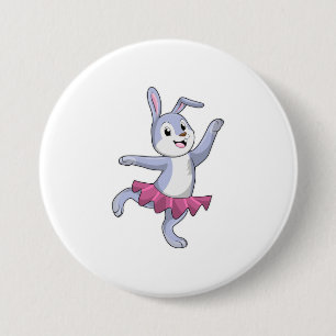 Badge Rond 7,6 Cm Lapin comme Ballerina au Ballet