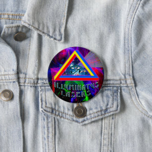 Badge Rond 7,6 Cm Lasers Illuminatus Logo Button