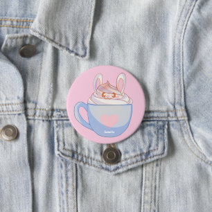 Badge Rond 7,6 Cm Latte de lapin avec cannelle