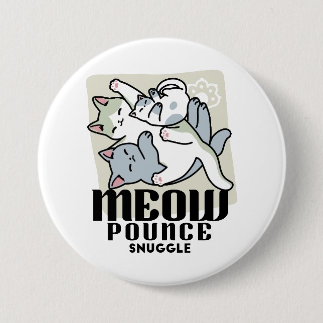 Badge Rond 7,6 Cm Laze Furr Days - Cute Lazy Cats Design (Devant)