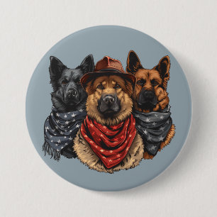 Badge Rond 7,6 Cm Le 4 Juillet Chiens De Berger Allemands