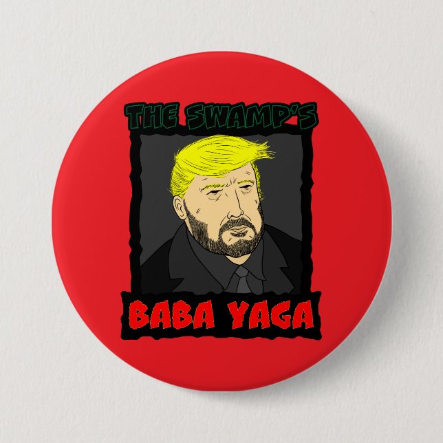 Badge Rond 7,6 Cm Le bouton Baba Yaga du marais (Devant)