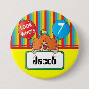 Badge Rond 7,6 Cm Le clown d'anniversaire personnalisent