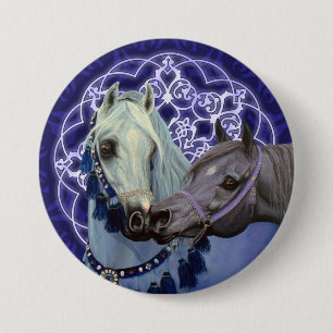 Badge Rond 7,6 Cm Le désert Jewels le bouton rond de chevaux Arabes