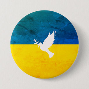 Badge Rond 7,6 Cm Le drapeau ukrainien paix dans le monde