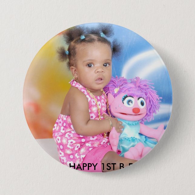 Badge Rond 7,6 Cm Le ęr ANNIVERSAIRE de NAELANI ! (Devant)
