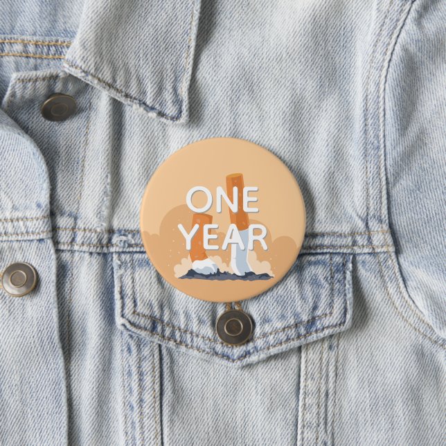 Badge Rond 7,6 Cm le fumeur ex a stoppé le tabagisme (En situation)