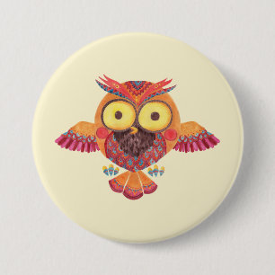 Badge Rond 7,6 Cm Le hibou exceptionnel
