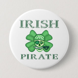 Badge Rond 7,6 Cm Le jour de St Patrick d'Irlandais pirate le bouton
