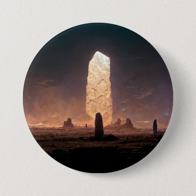 Badge Rond 7,6 Cm Le Monolithe 4 Imaginaire Sci-Fi (Devant)