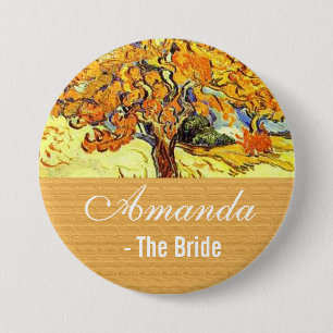 Badge Rond 7,6 Cm Le Mulberry Tree, Vincent van Gogh. Mariée mariage