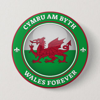 Badge Rond 7,6 Cm Le Pays de Galles
