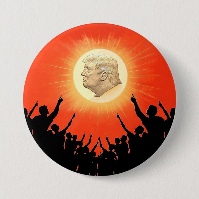 Badge Rond 7,6 Cm Le Roi Soleil Donald Trump (Devant)