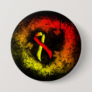 Badge Rond 7,6 Cm Le Ruban de sensibilisation au rouge et au jaune C