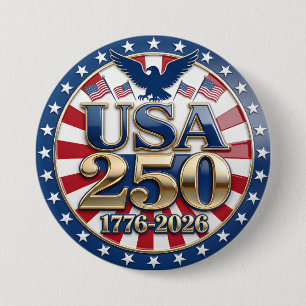 Badge Rond 7,6 Cm Le Semiquincentenaire de l'Amérique 1776-2026 État