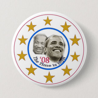 BADGE ROND 7,6 CM LE TEMPS EST MAINTENANT BOUTON