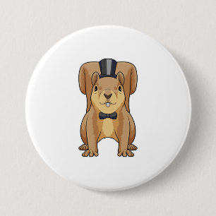 Badge Rond 7,6 Cm L'écureuil en groom avec costume