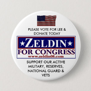 BADGE ROND 7,6 CM LEE ZELDIN POUR LE CONGRÈS