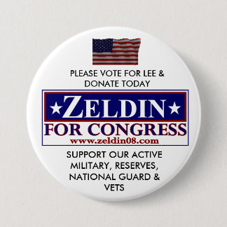 BADGE ROND 7,6 CM LEE ZELDIN POUR LE CONGRÈS