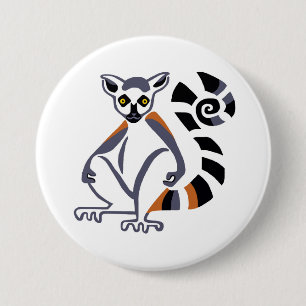 Badge Rond 7,6 Cm Lemur - bouton